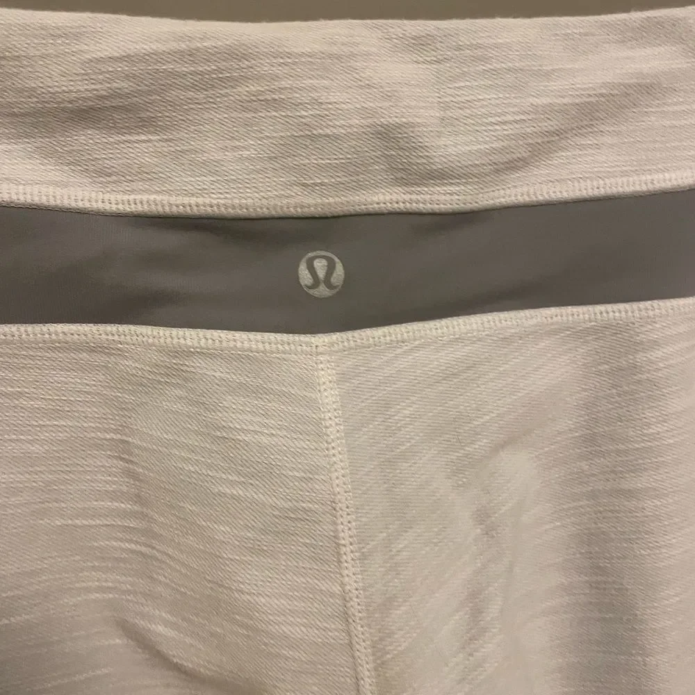 Lululemon Groove Pant Denim womens white gray wide leg legging yoga pants sz 6